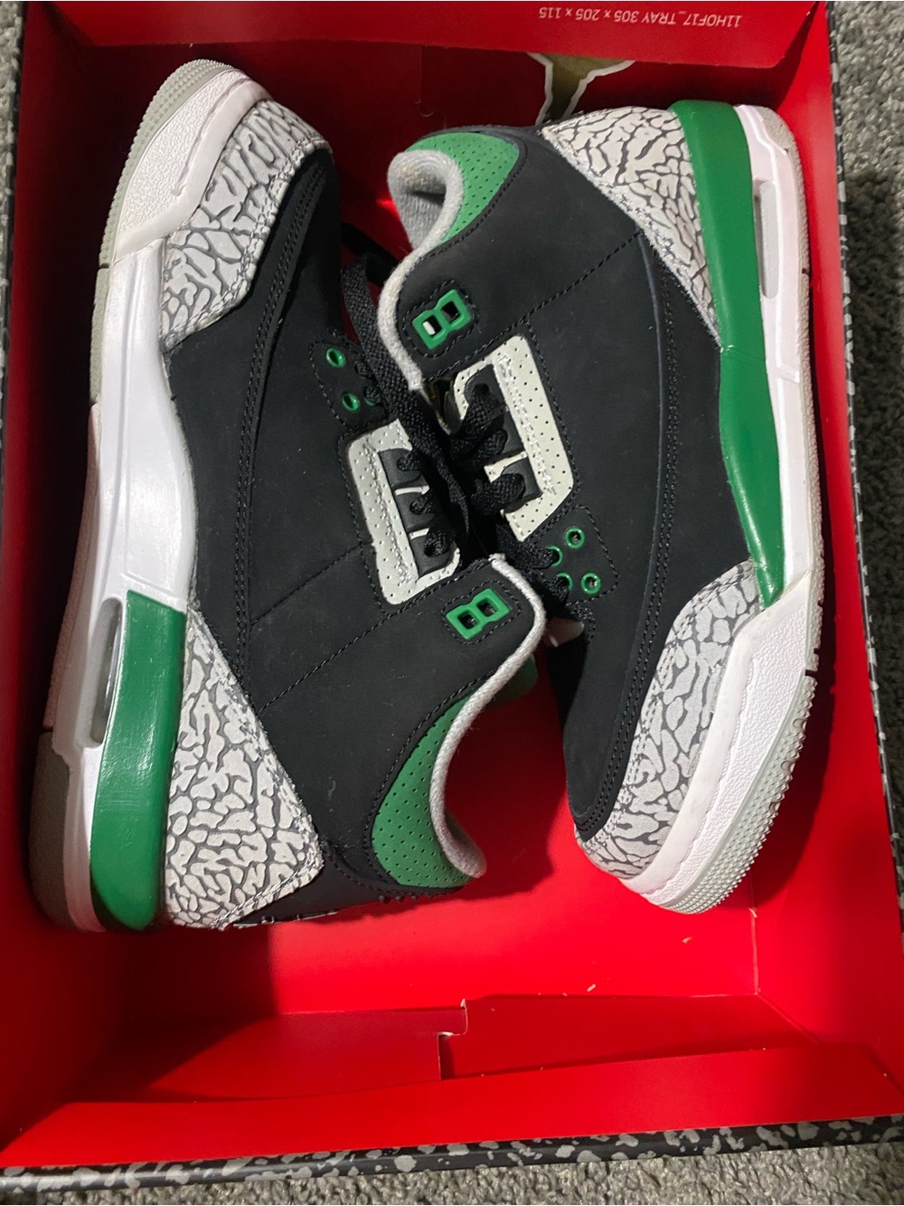 Jordan Kids Black and Green Retro Sneaker